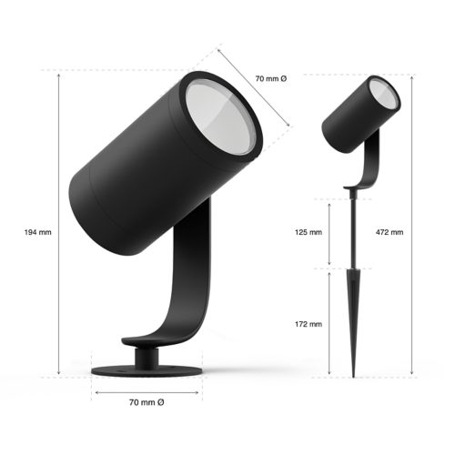 Hue White and Colour Ambiance Lily Outdoor spot light