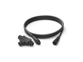 Verlängerungskabel Outdoor 2,5m schwarz + T-Stück