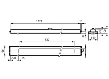 Dimension Drawing (without table) - RC455B 36S/940 DLO 9010U4W3 L1722W150B30