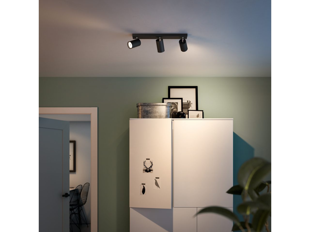 Masterlight Bounce Opbouwspot Met Philips Hue White Ambiance GU10 Dimmer Switch Spotjes Opbouw 2 Lichtpunten Bluetooth Zwart Messing