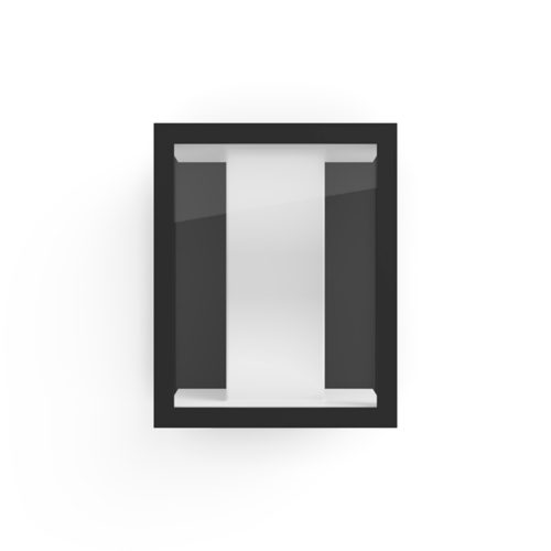 Rectangular wall light with a black frame, white central panel, and visible matte finish, viewed from the front.