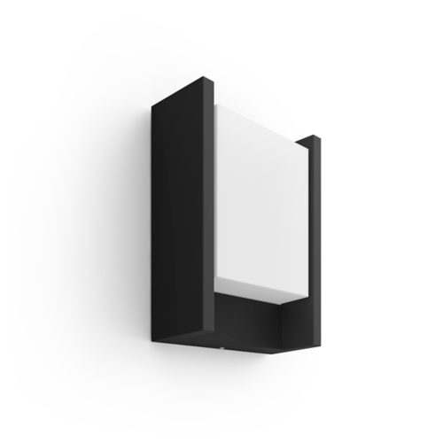 Rectangular wall light with matte black frame and white square center, featuring a compact design and no visible switches or ports.
