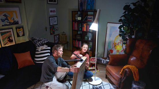 Direct light with angled floor lamp