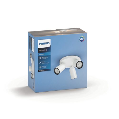 Spot en saillie Philips myLiving Pongee - noir - 3 points lumineux - Incl. Lumière