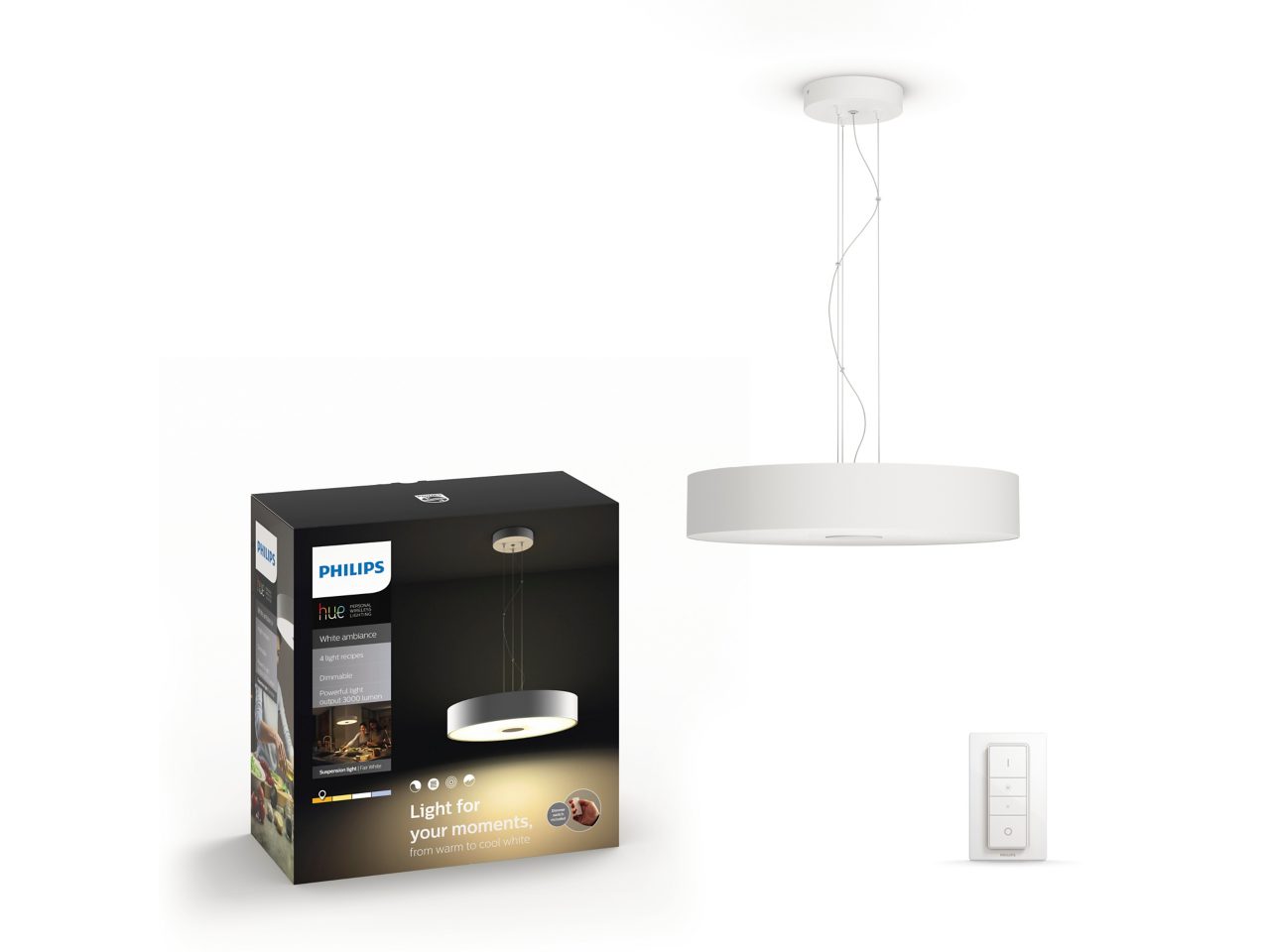 Hue Fair Pendant Lamp 39W + Dimmer Switch - White Ambiance