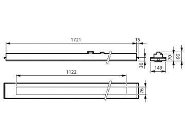 Dimension Drawing (without table) - RC455B 40S/940 DLO W3W2 L1722 W150 B30
