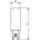 Dimension Drawing (with table) - CorePro LEDcapsuleMV 4-40W G9 827 D