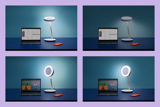 Dual light zones for focus, video calls or ambience