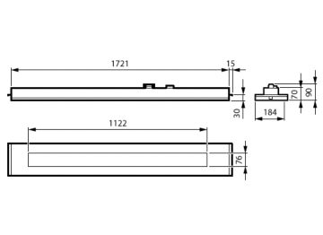 Dimension Drawing (without table) - RC455B 36S/UE840 DLO W3W2 L1722 W185 B30