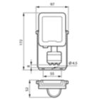 Dimension Drawing (without table) - BVP164 LED22/830 PSU 20W SWB MDU CE