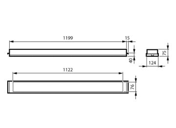 Dimension Drawing (without table) - RC455B 36S/940 MLO L1200 W125 B40