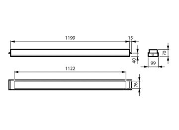 Dimension Drawing (without table) - RC455B 40S/940 MXO L1200 W100 B40