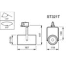 Dimension Drawing (without table) - ST321T LED19S/FMT PSU MB FG WH