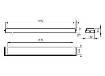 Dimension Drawing (without table) - RC455B 28S/940 MXO L1200 W150 B40