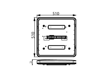 Dimension Drawing (with table) - Apex SQ LED 55W 4000K