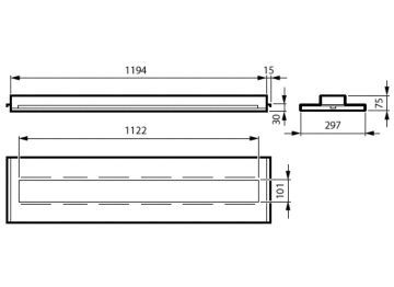Dimension Drawing (without table) - RC453X 28S/840 DLO L1195 W298 B30