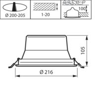 CoreLine Downlight DN142B Compact (200mm cut-out)