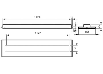 Dimension Drawing (without table) - RC453B 40S/UE840 DLO L1200W300B30 SC