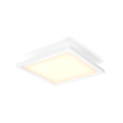 Nahaufnahme der Vorderseite von Aurelle quadratisches Panel 30x30 weiß + Dimmschalter