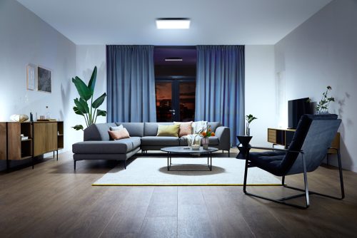Plafondlamp Aurelle, vierkant, paneellamp