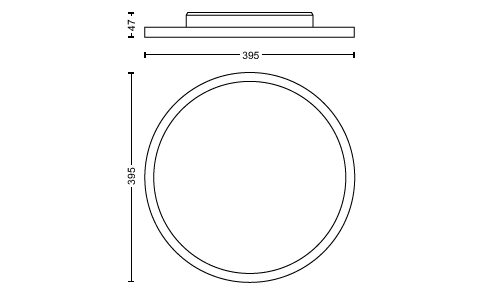 Plafondlamp Aurelle Hue, rond, paneellamp