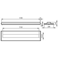 Dimension Drawing (without table) - RC453B 28S/840 DLO 9010 ELP3L1200W300B30