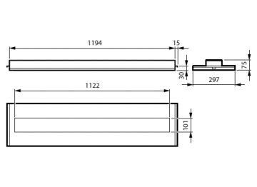 Dimension Drawing (without table) - RC453B 28S/840 DLO L1195 W298 B30