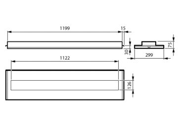 Dimension Drawing (without table) - RC453B 28S/UE840 MXO 9010 L1200 W300 B30