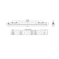 Dimension Drawing (without table) - WT198X LED82S/865 L1 W L1500