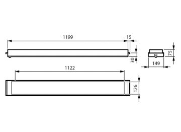 Dimension Drawing (without table) - RC453B 28S/UE840 MXO9010ELD3L1200W150B30