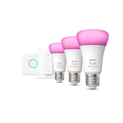 An image of product of the Starterkit: 3 E27 slimme lampen (1100) + dimmer switch