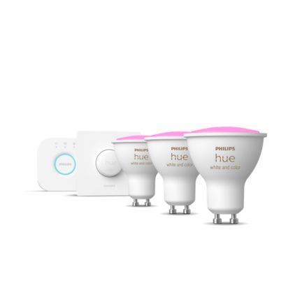 An image of product of the Hue White and color ambiance Zestaw startowy GU10