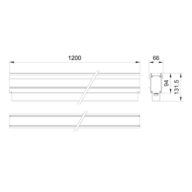 Dimension Drawing (without table) - BBP420 LED 27K 24V B4 L120 DMX