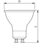 Dimension Drawing (with table) - LEDClassic 70W GU10 827 100-240V 40D ND