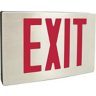 NYC Approved, Die Cast Aluminum LED Exit, Matte Black with Brushed Aluminum Housing, Universal Face, 8 inch letters, Red Panel, Self Diagnostics