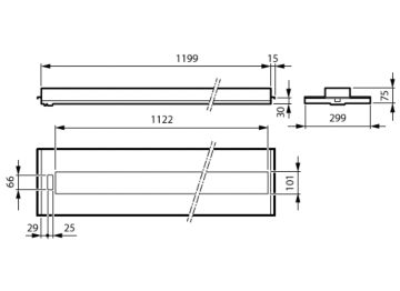 Dimension Drawing (without table) - RC453B 36S/940 DLO9010U4ELW3L1200W300B30
