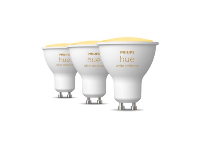 An image of product of the Hue White ambiance 3-pack GU10