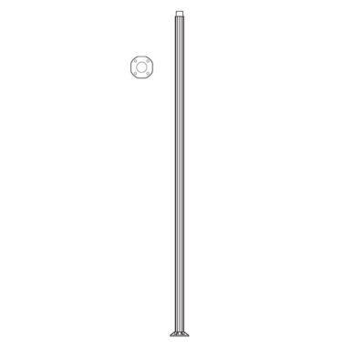 Pole (P9300), Round Straight Fluted Pole