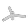 Steel Bracket, Spoke, Triple Spider, 12" Spacing, 2-3/8" OD x 4" Length Tenon