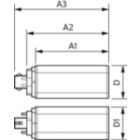 Dimension Drawing (with table) - CorePro LED PLT HF 6.5W 830 4P GX24q-2