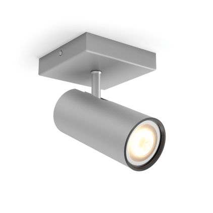 German:An image of product of the Buratto Einzelspot silber + Dimmschalter