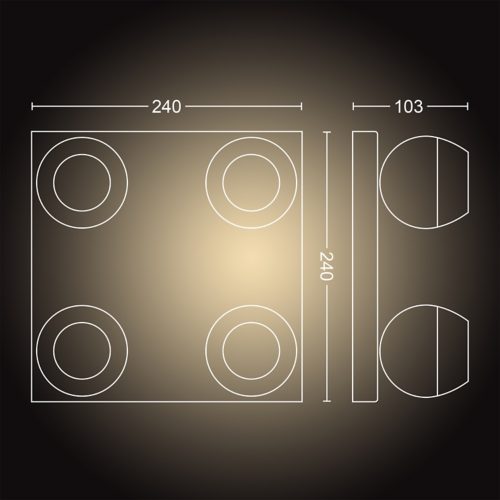Hue White ambiance Buckram quadruple spotlight
