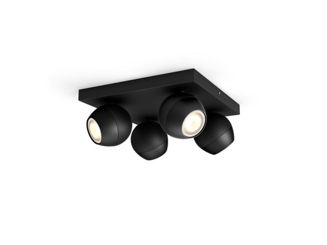 German:An image of product of the Buckram Viererspot schwarz + Dimmschalter