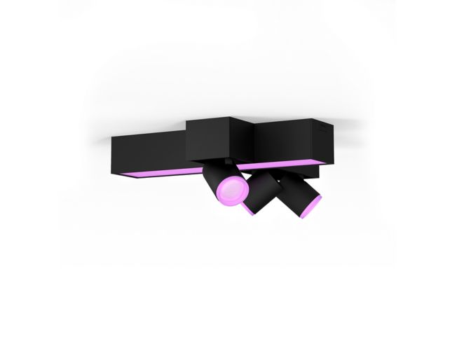 An image of product of the Hue White and Color Ambiance Centris, plafondverlichting met 3 kruisvormig geplaatste spots