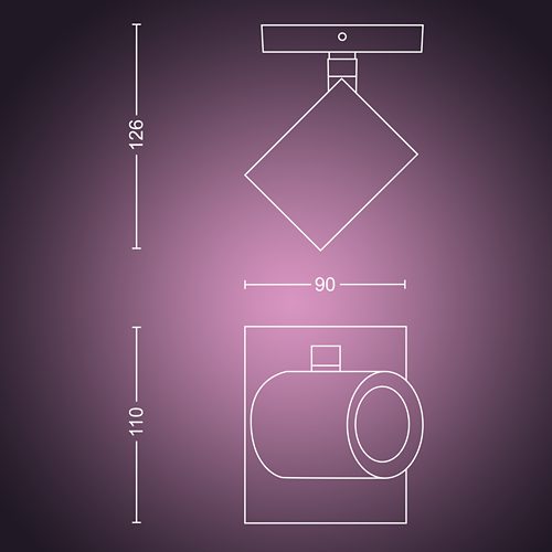 Hue White and Colour Ambiance Argenta single spotlight