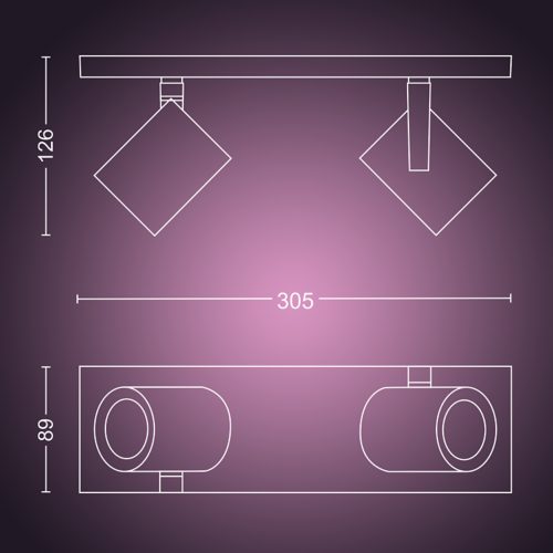 Hue White and Colour Ambiance Argenta double spotlight
