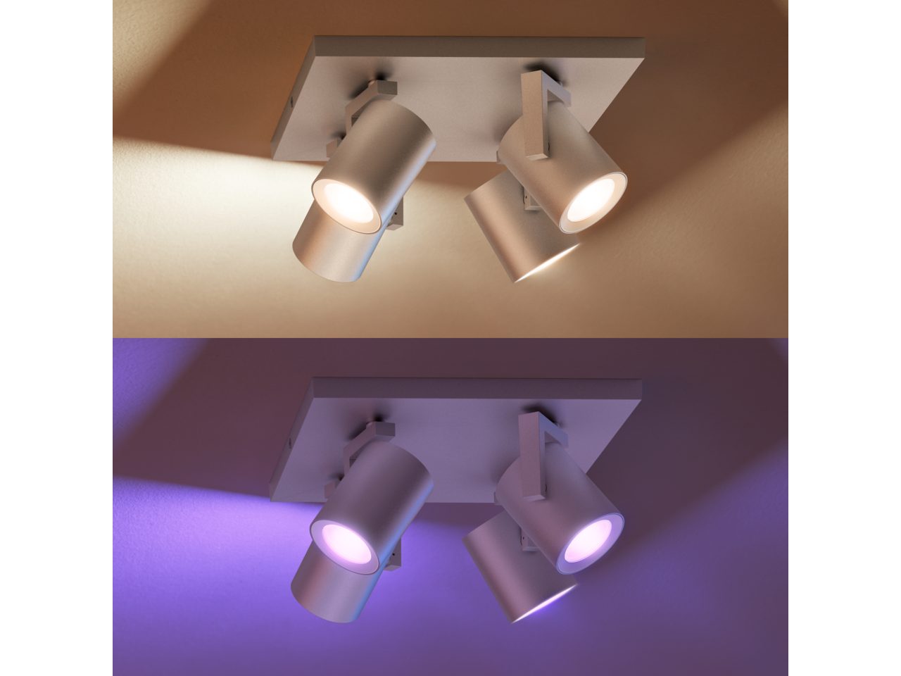 Hue Argenta plate/spiral quadruple LED spotlight 5.7 W – Aluminium