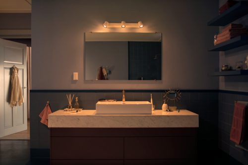 Philips Hue WHITE AMBIANCE adore salle de bains 3er Spot avec dimmschalter Blanc 