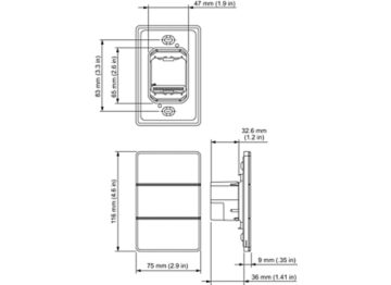 Dimension Drawing (without table) - PA6BPA-WW-X