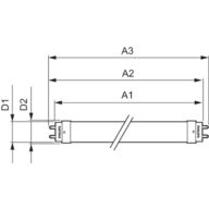 Dimension Drawing (with table) - Ecofit LEDtube 1200mm 16W 840 T8 I